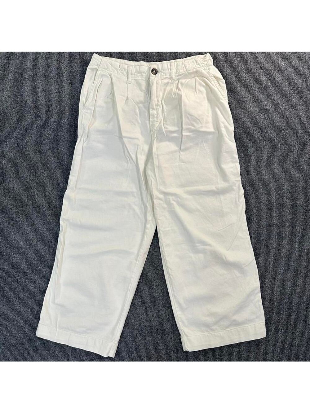 Free People Women’s Wide Leg Pleated Trousers Loose Fit White Pants size 4